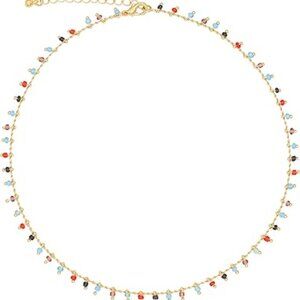 Bohemia Green Beaded Beads Choker Necklace